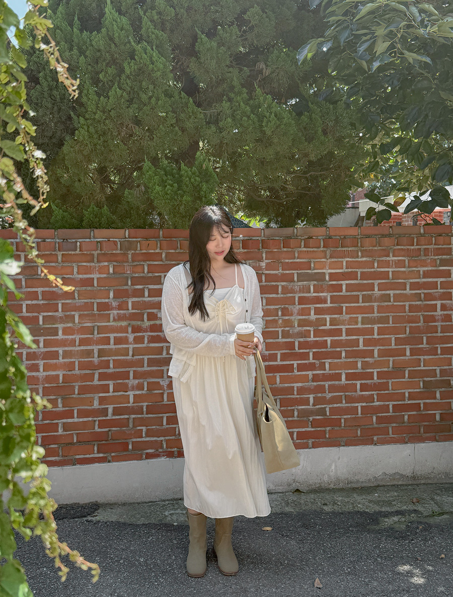 Peashut Tiered Linen Cardigan