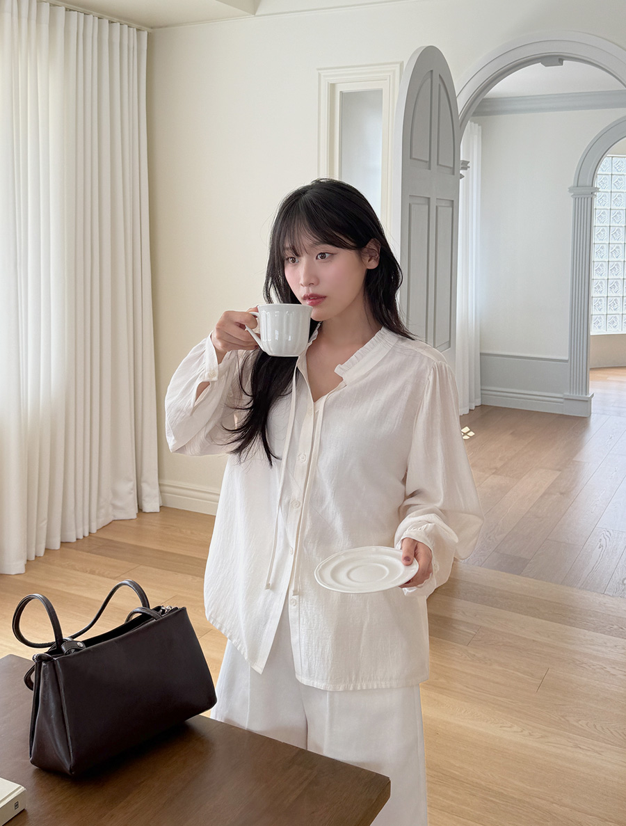 Henzmyu Frill Bowknot Blouse