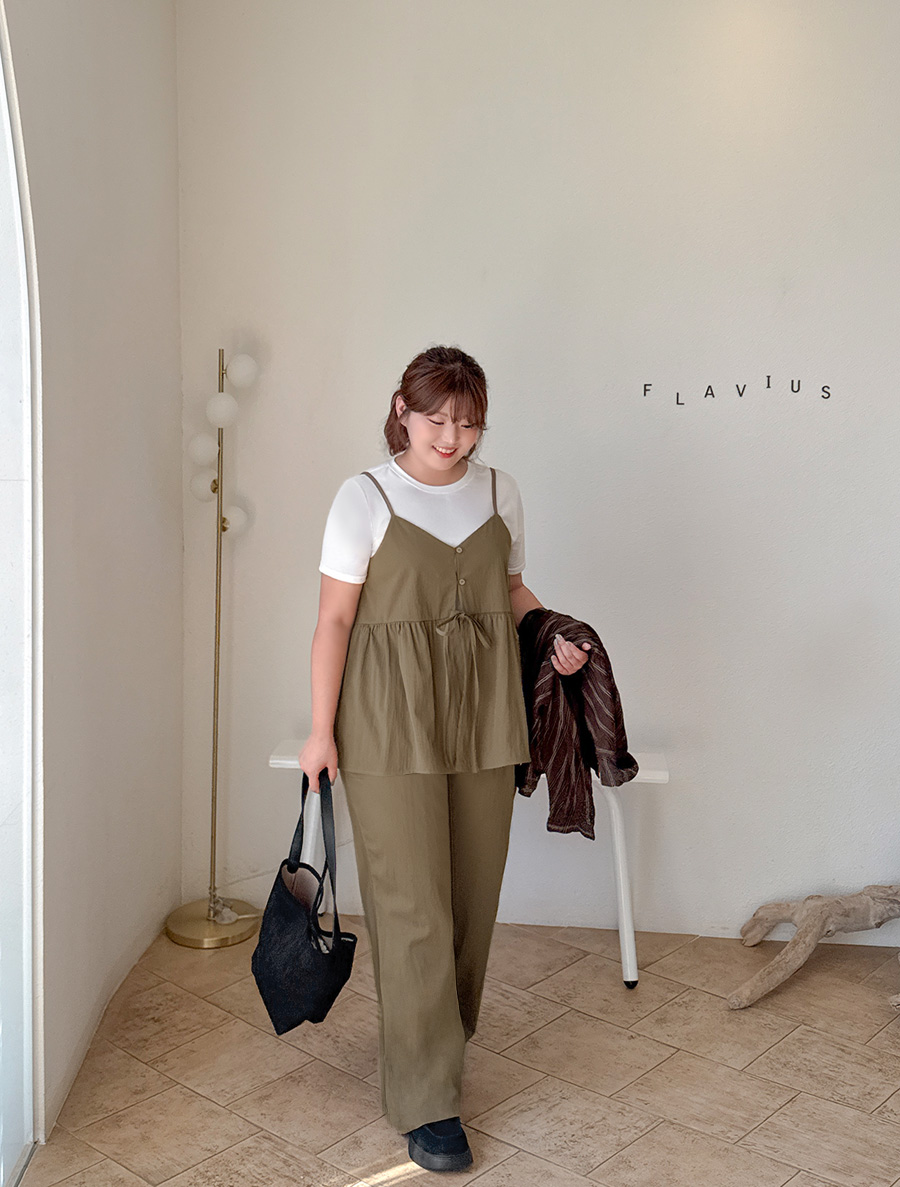 Denmuk Nylon Bustier Pants SET