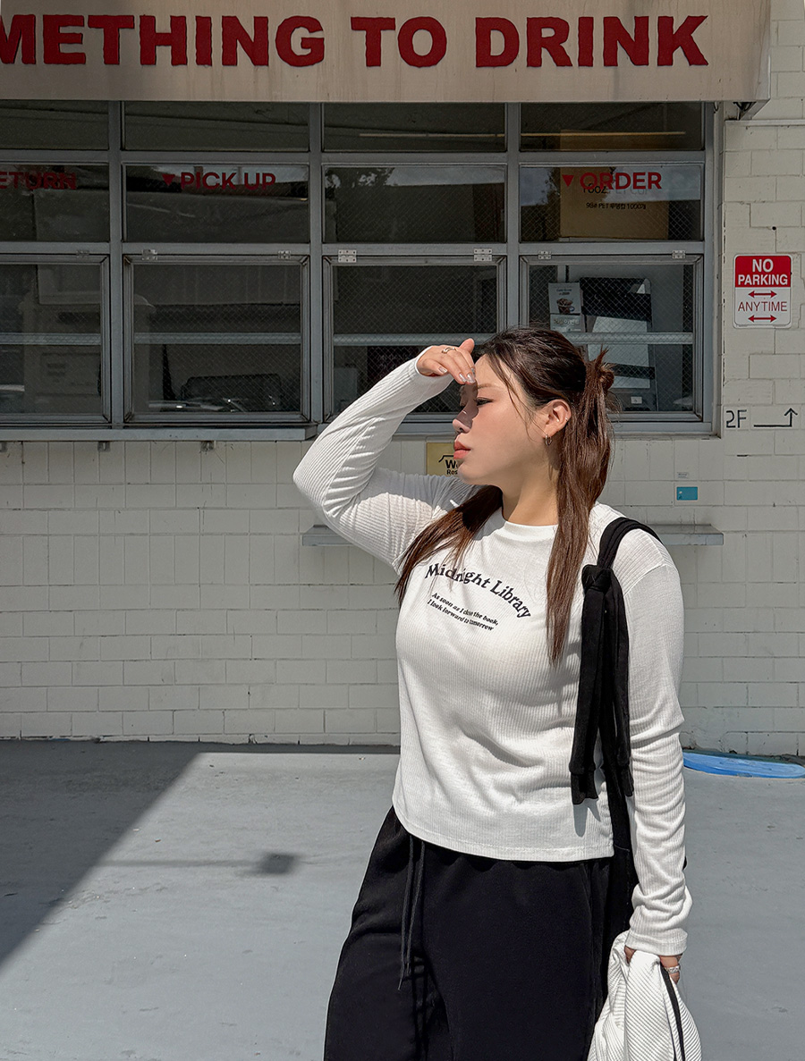 Creno Ribbed Graphic Print T-shirt