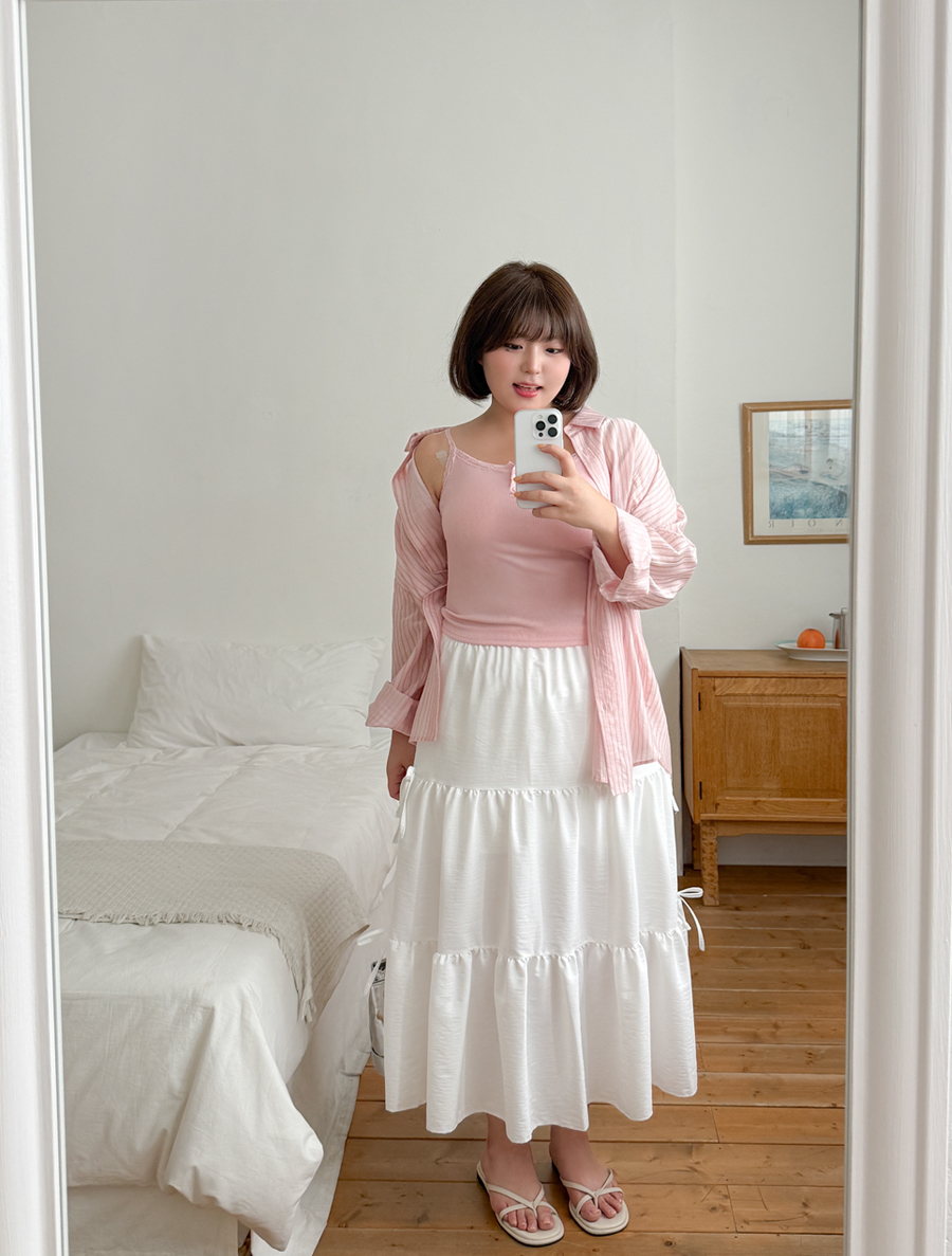 Ptaren Tiered bowknot Long Skirt