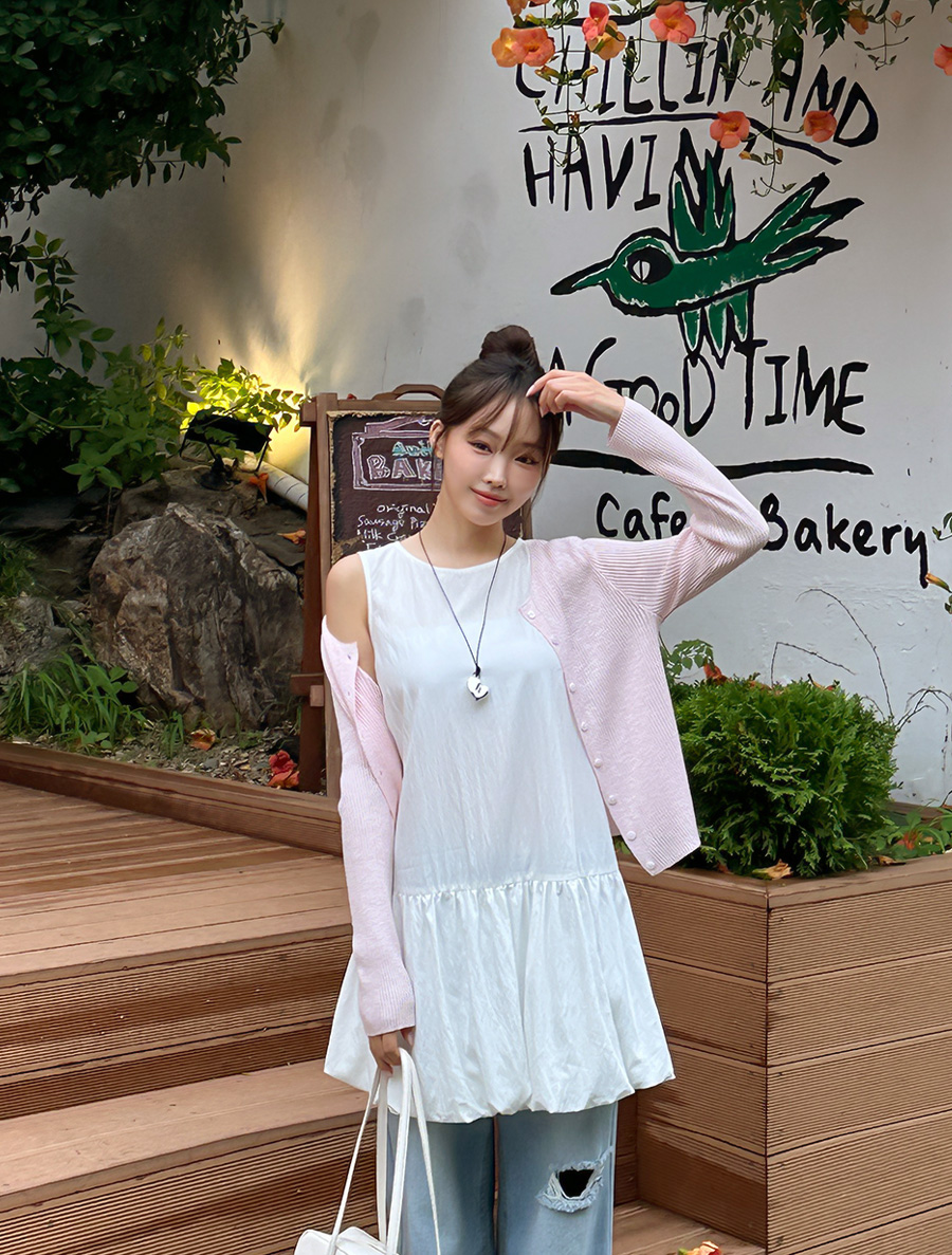 [EVELLET] Fluffy layered Balloon mini one-piece