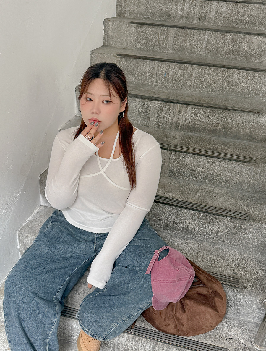 Cupua cut two-way crop T-shirt