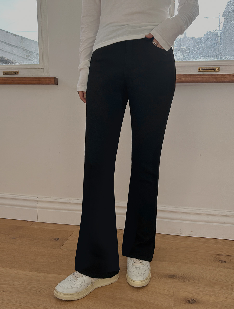 Tevenley fleece Flared Long Cotton Pants