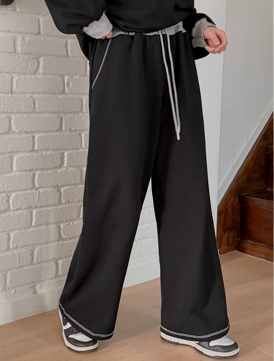 Onnewben Contrast Zuri Wide Waistband Pants