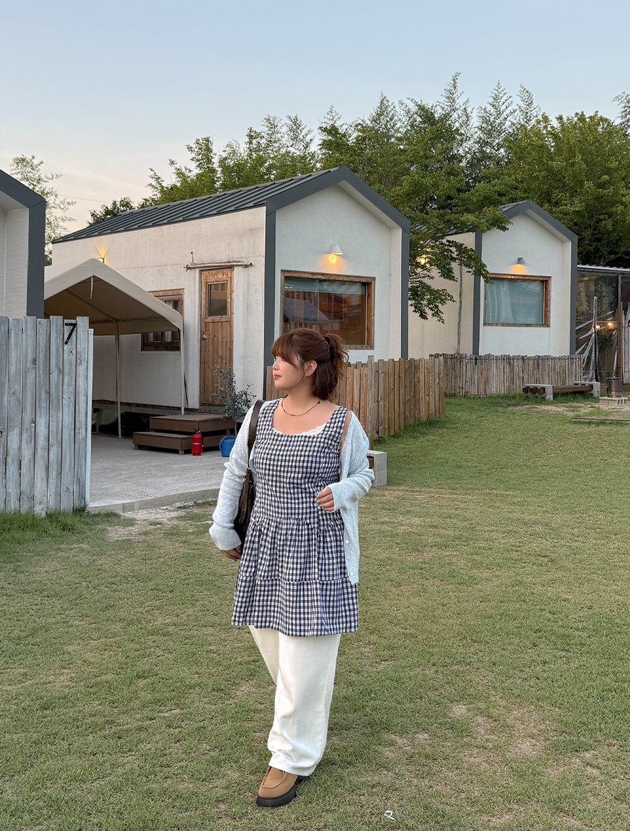 Viewhenp Plaid Check Suspender Mini Dress