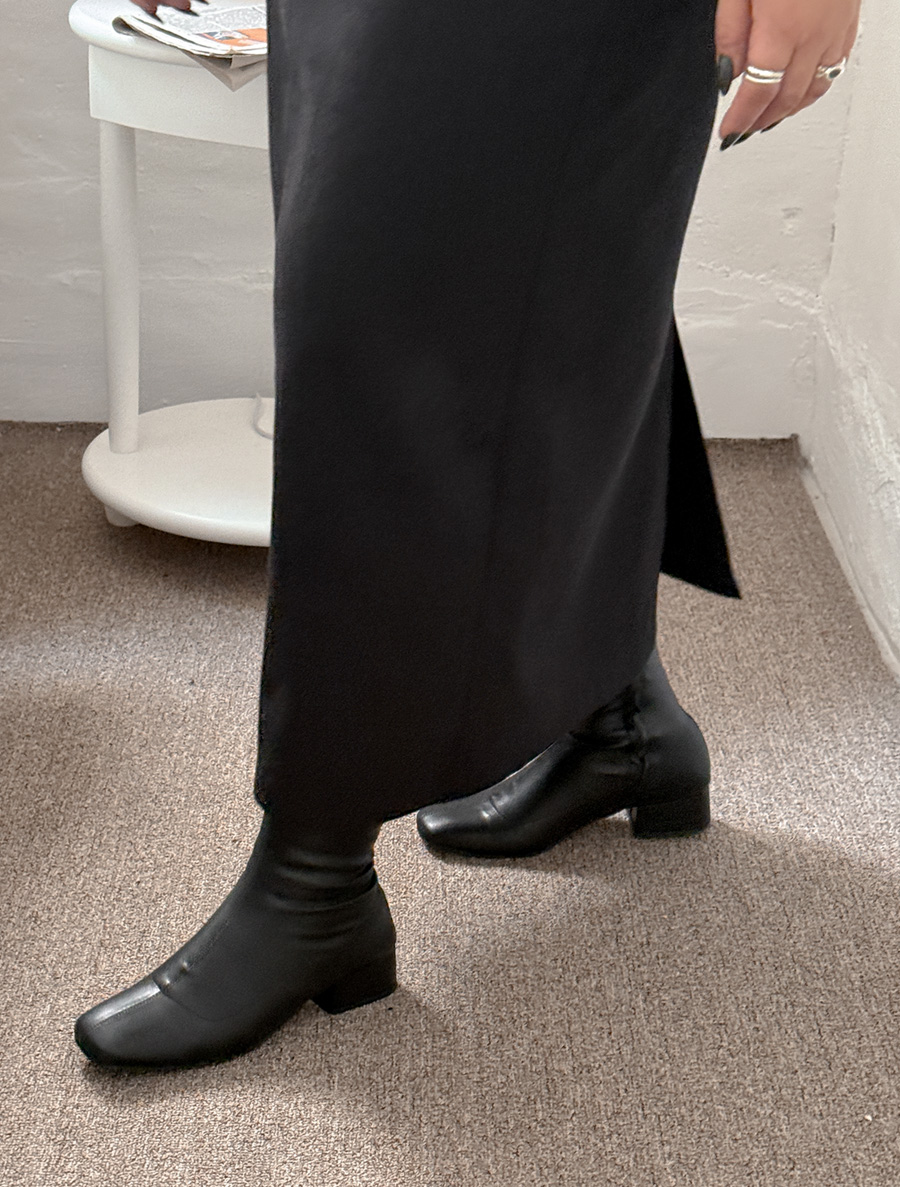 Tudaya square leather ankle boots (4cm)