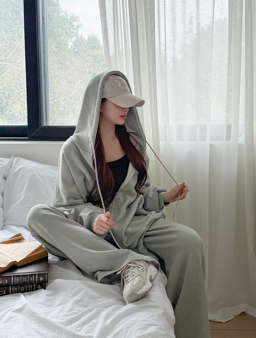 Duene Pigment Two-Way Zip-Up Hoodies