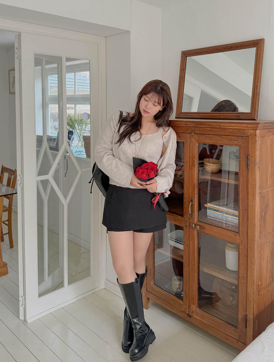 [EVELLET] Cellunin Merino Wool Knit Sleeveless Cardigan SET