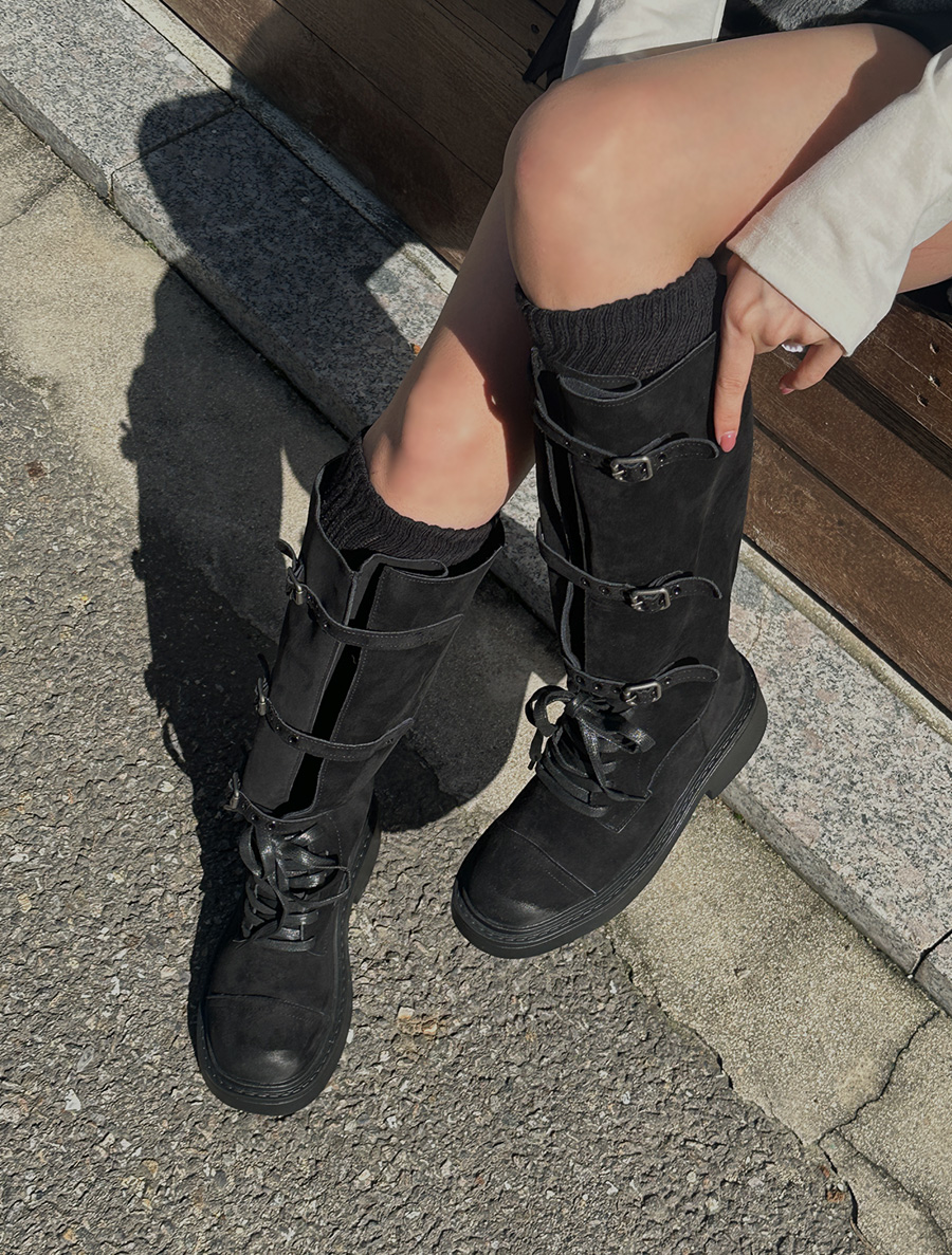 Miyuden Swake Buckle Long Boots (5cm)