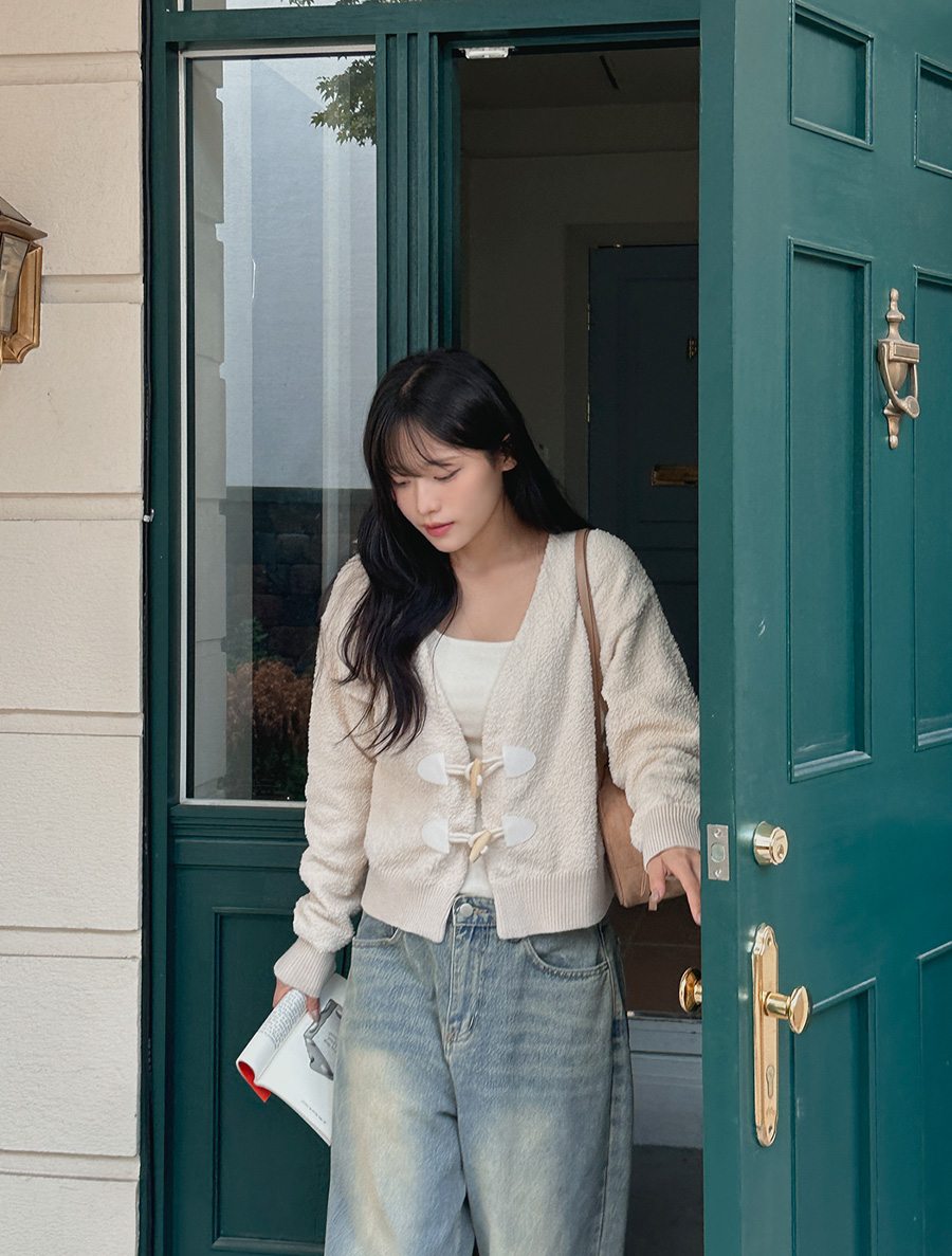 [EVELLET] Dejelly Duffel Knit Cardigan