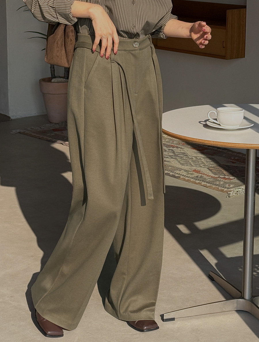 [EVELLET] Myrent StringSET fleece tutu wide slacks