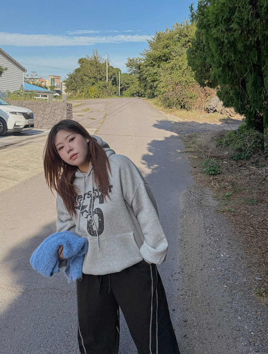 Todda fleece Graphic Print Hood Sweatshirt