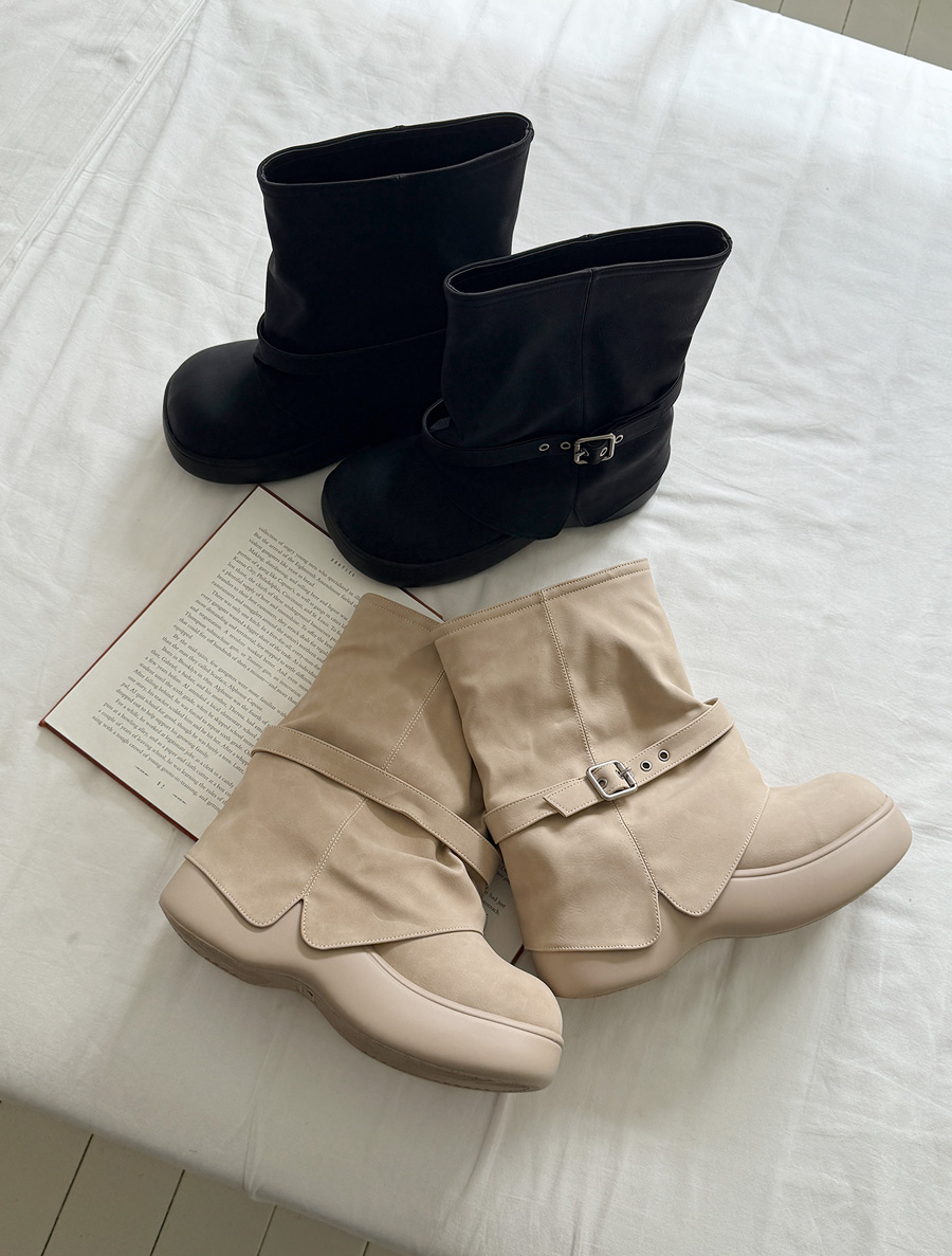 Traven Buckle Middle-length Boots (6cm)