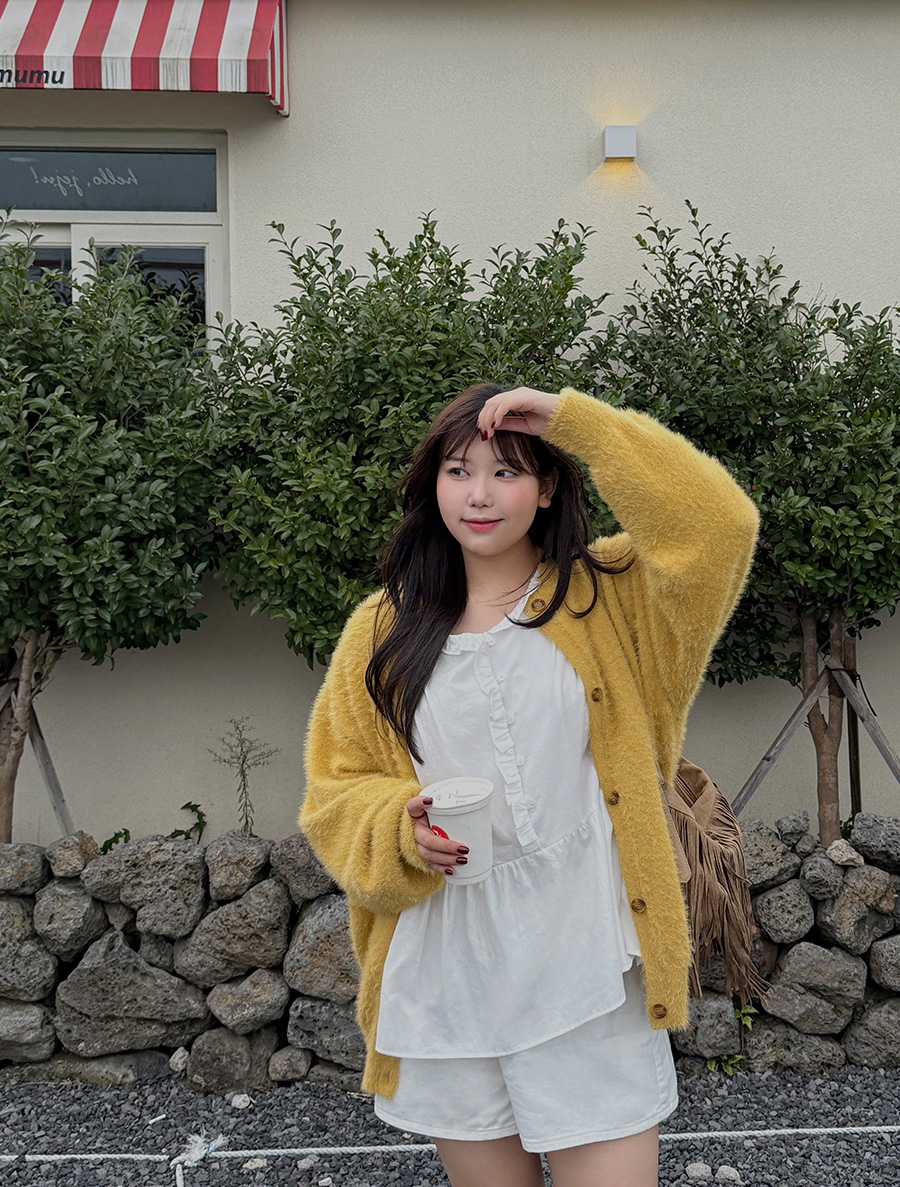 Hismen Mink Wing Knit Cardigan