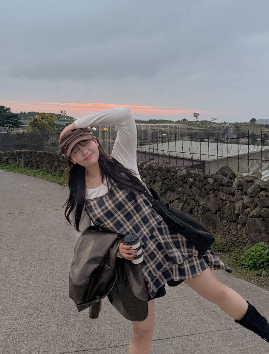 Menton Plaid Check Tiered Bustier Dress