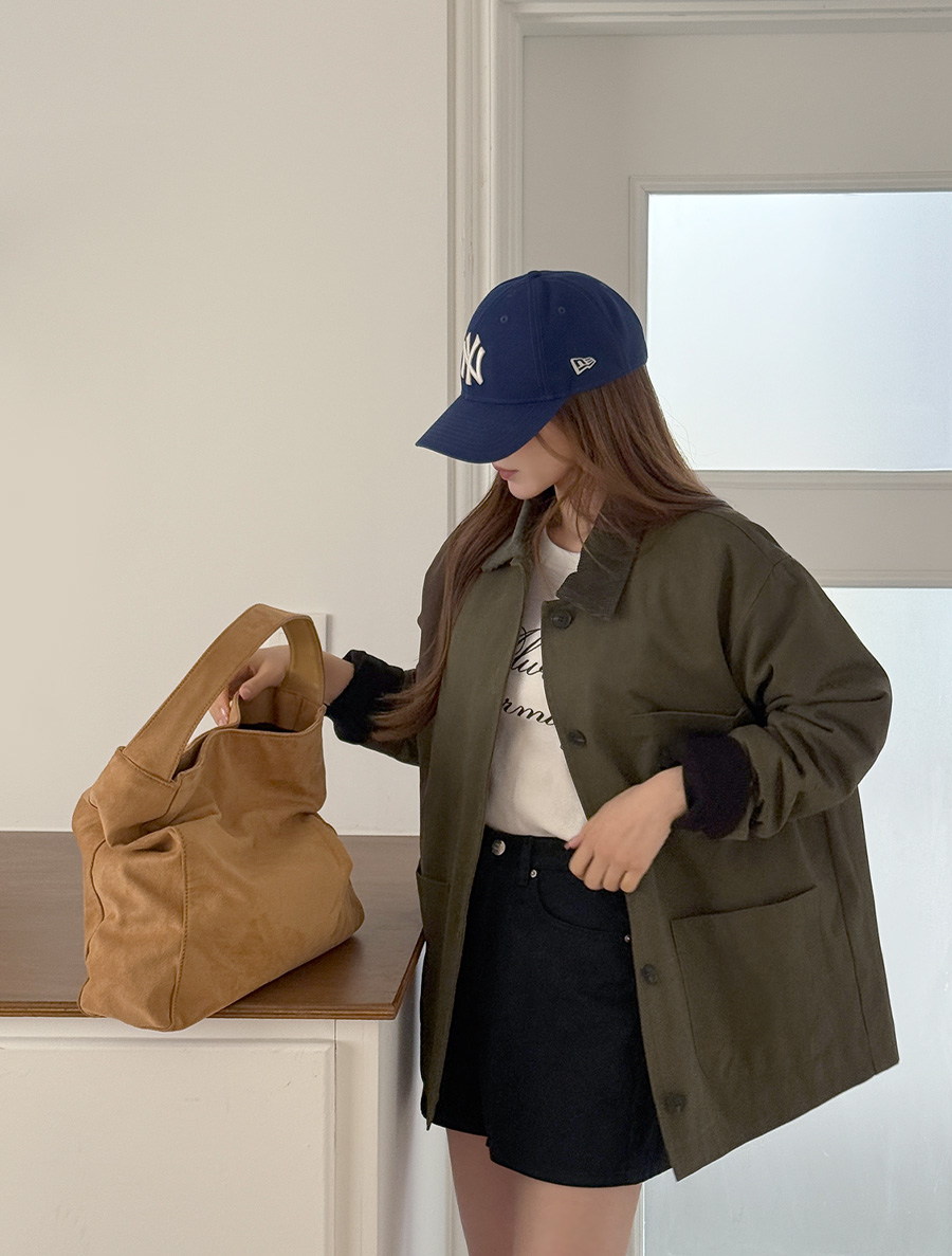 Antbe Peach quilting Collar Jacket(3Ounce)