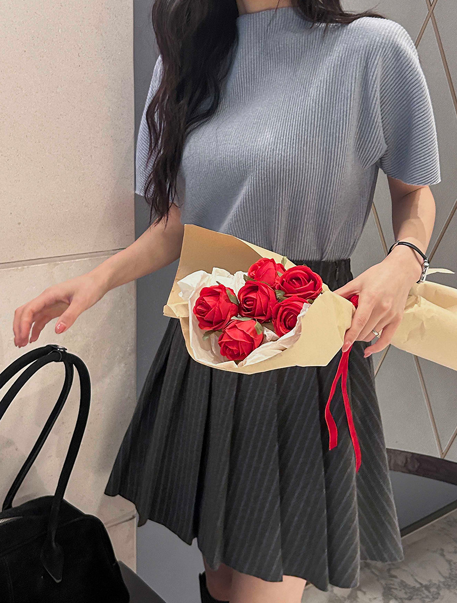 New Pain Ribbed fleece Mock neck T-shirt