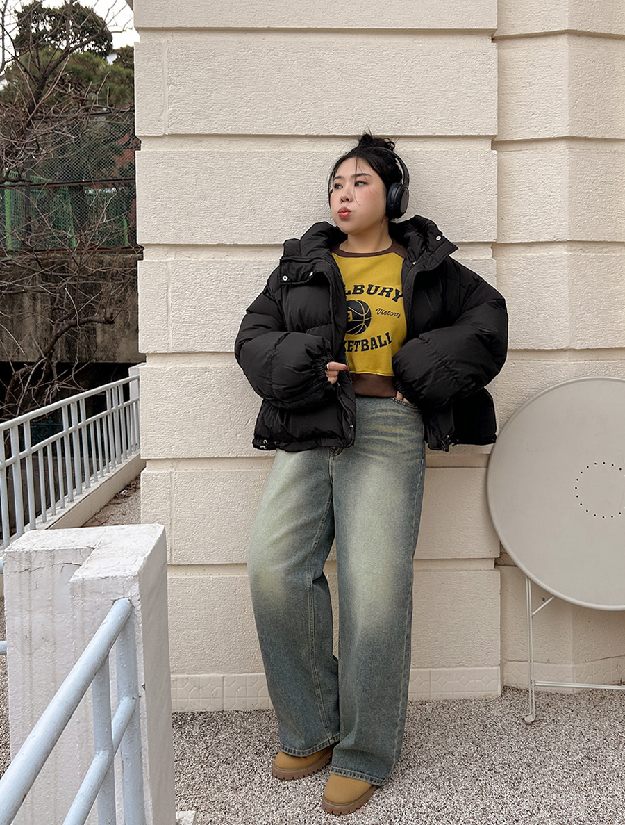 [EVELLET] Men VEELLE Denim fleece Wide Pants