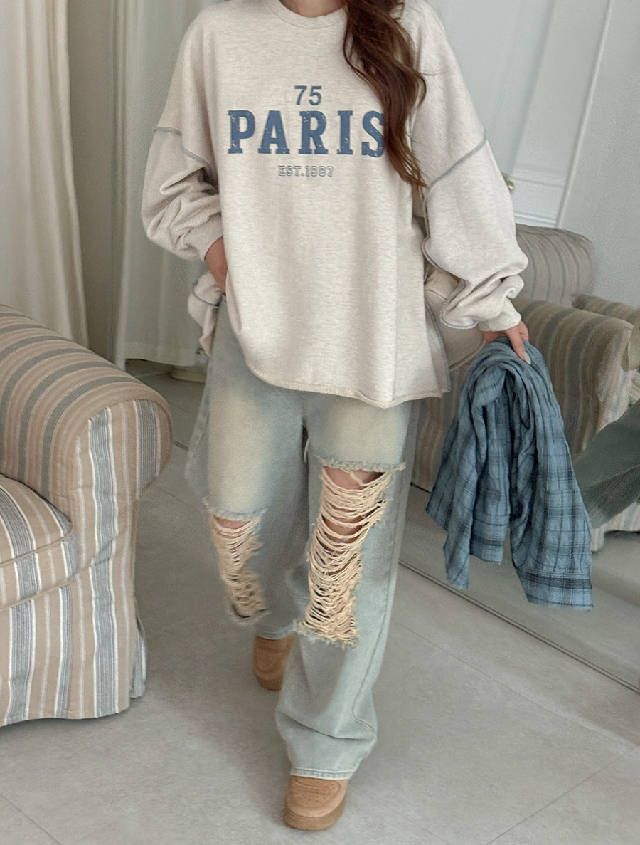 Poet stitch Graphic Print T-shirt