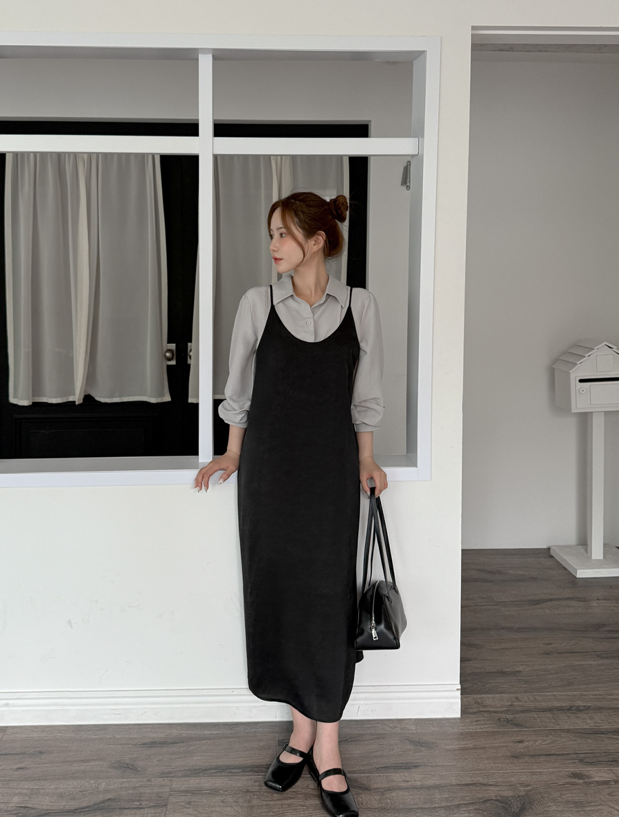 Portne Satin Bustier Long Dress