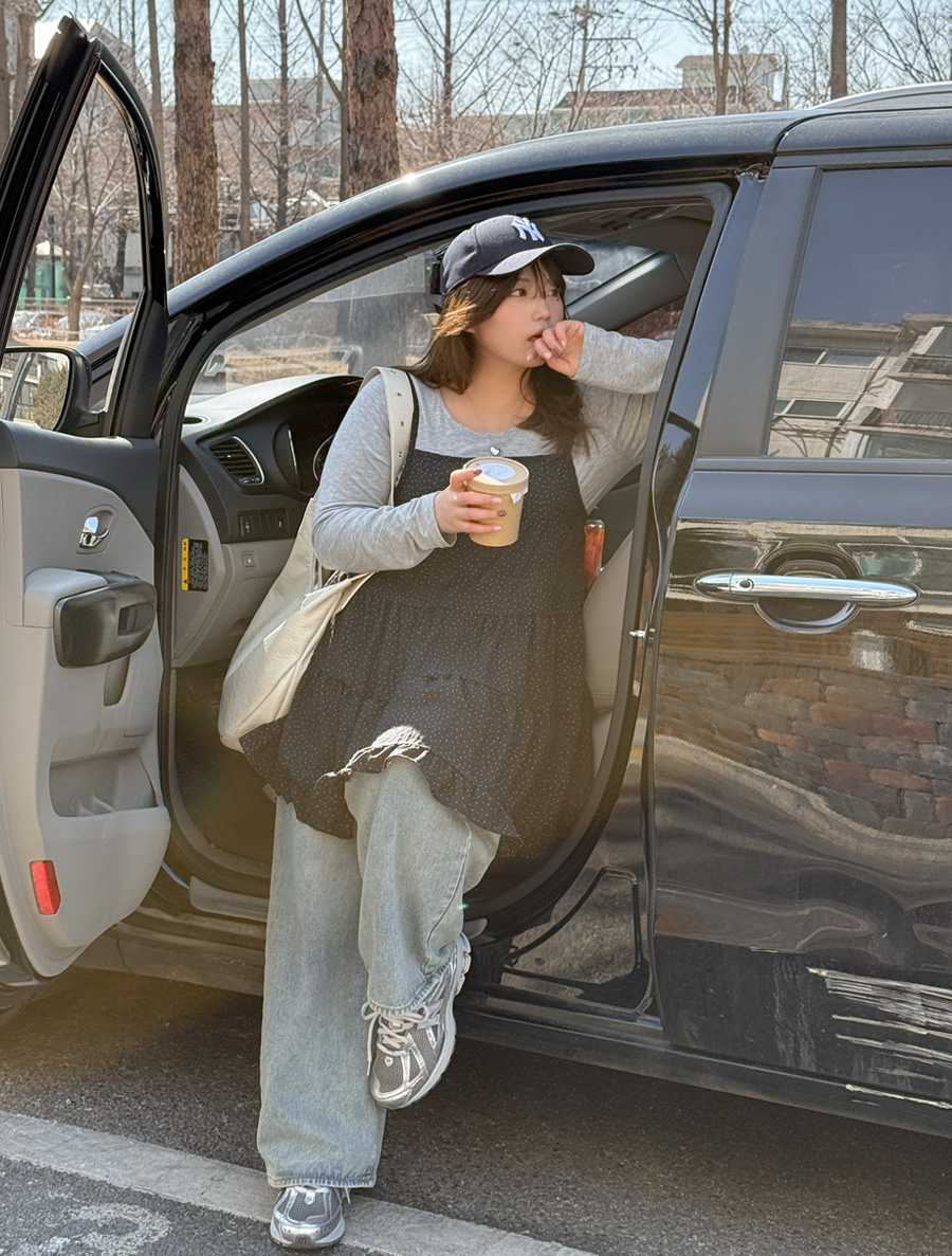 Monbien Dot layered Tiered Long Bustier