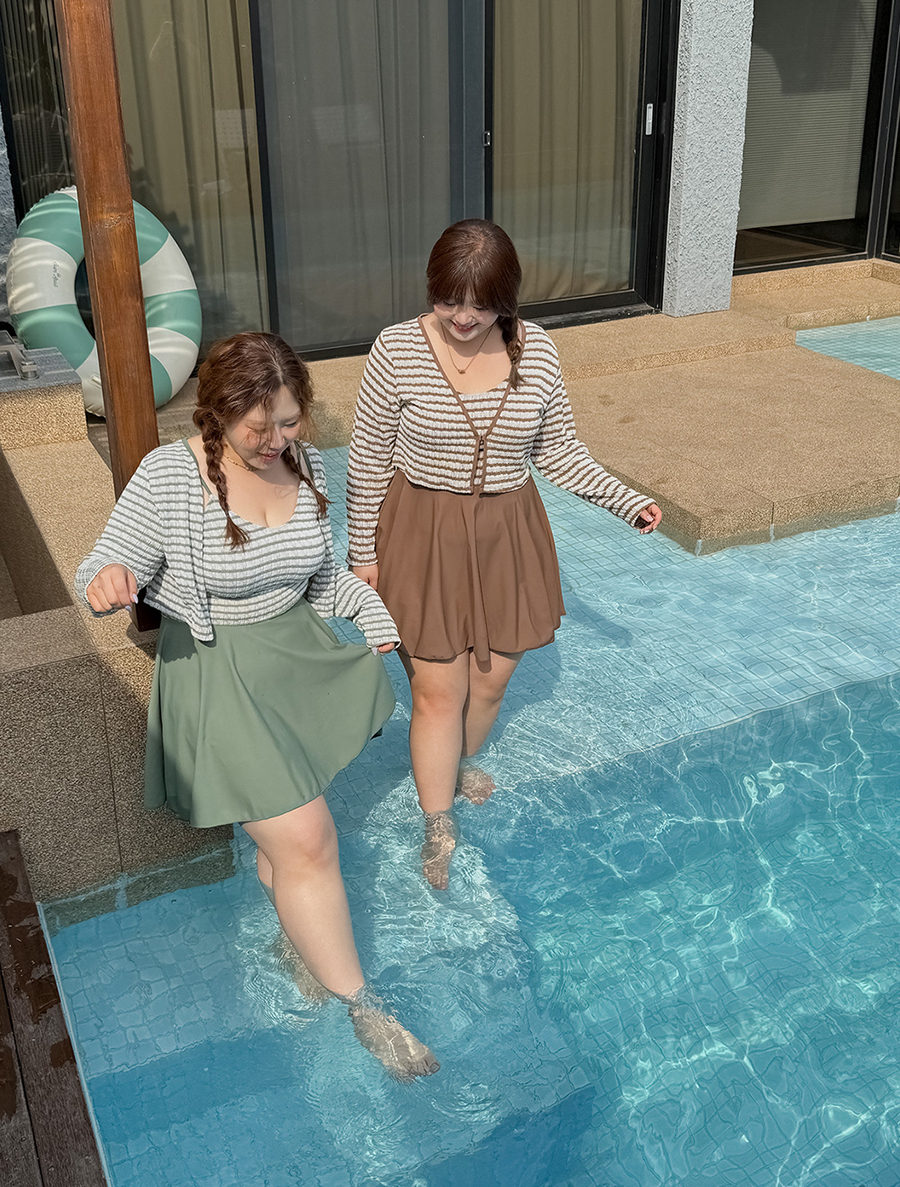 [EVELLET] Velima Cardigan Dress Swimsuit SET