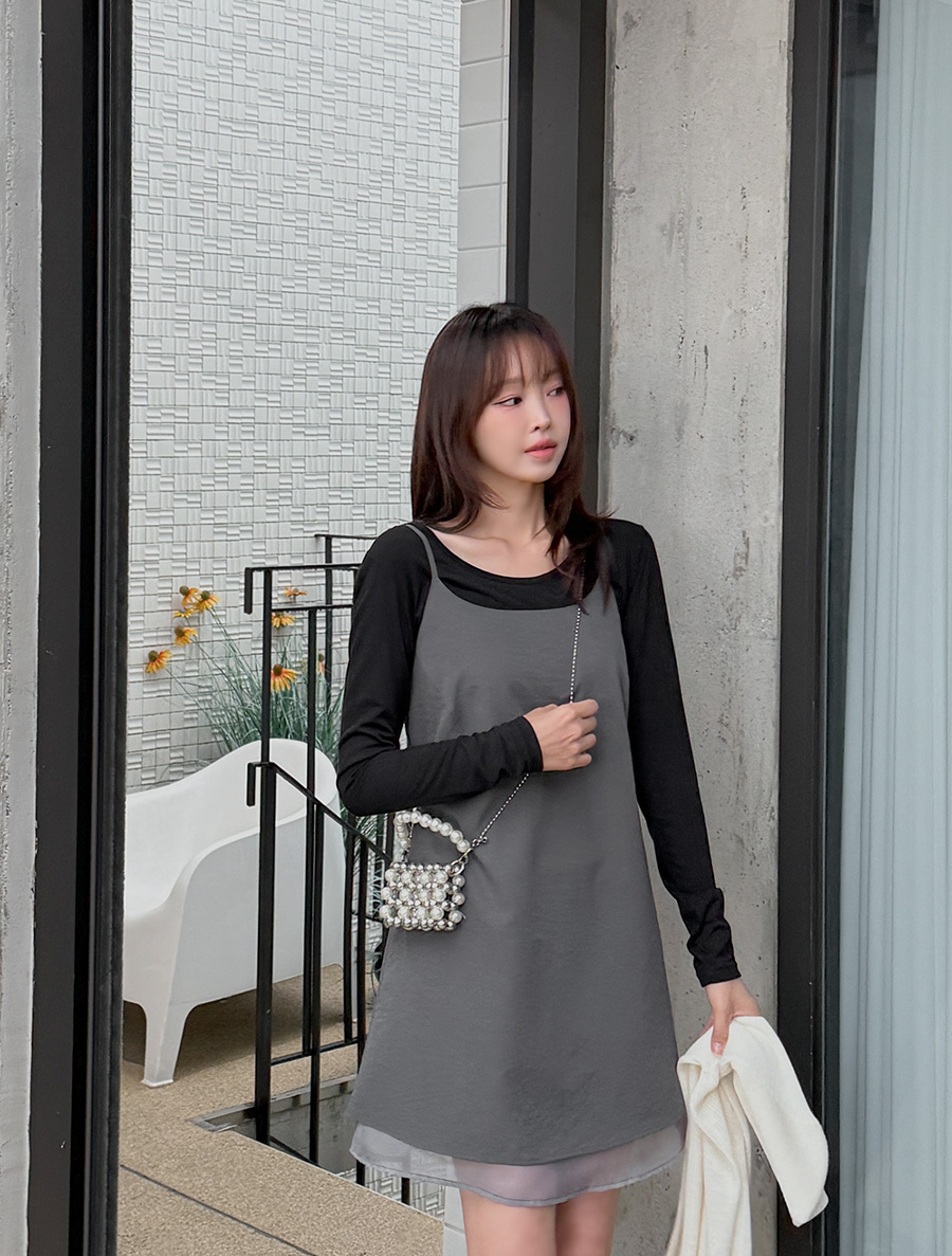 [EVELLET]Maitin Length Layered Bustier Dress