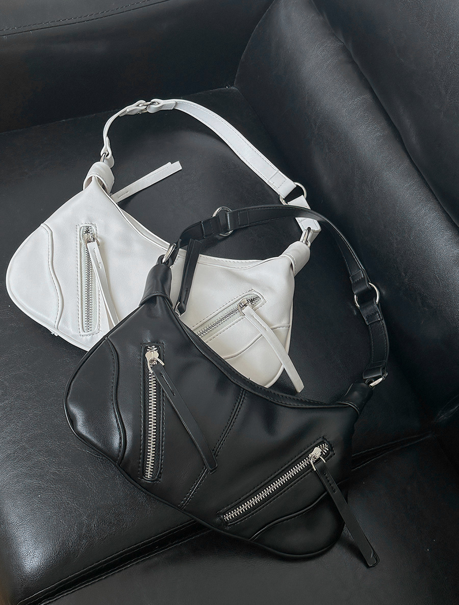 Mondia leather zipper shoulder bag