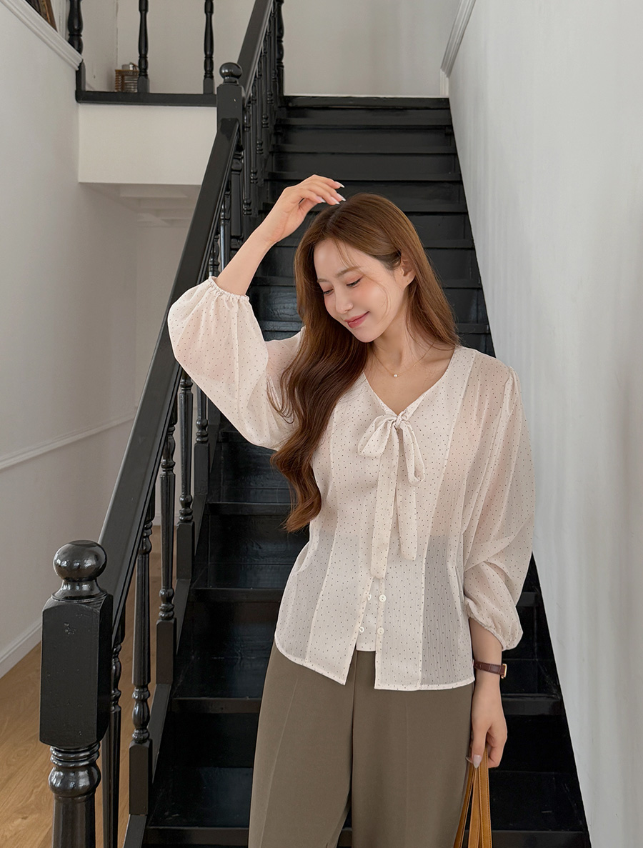 Stef Tie Button Blouse