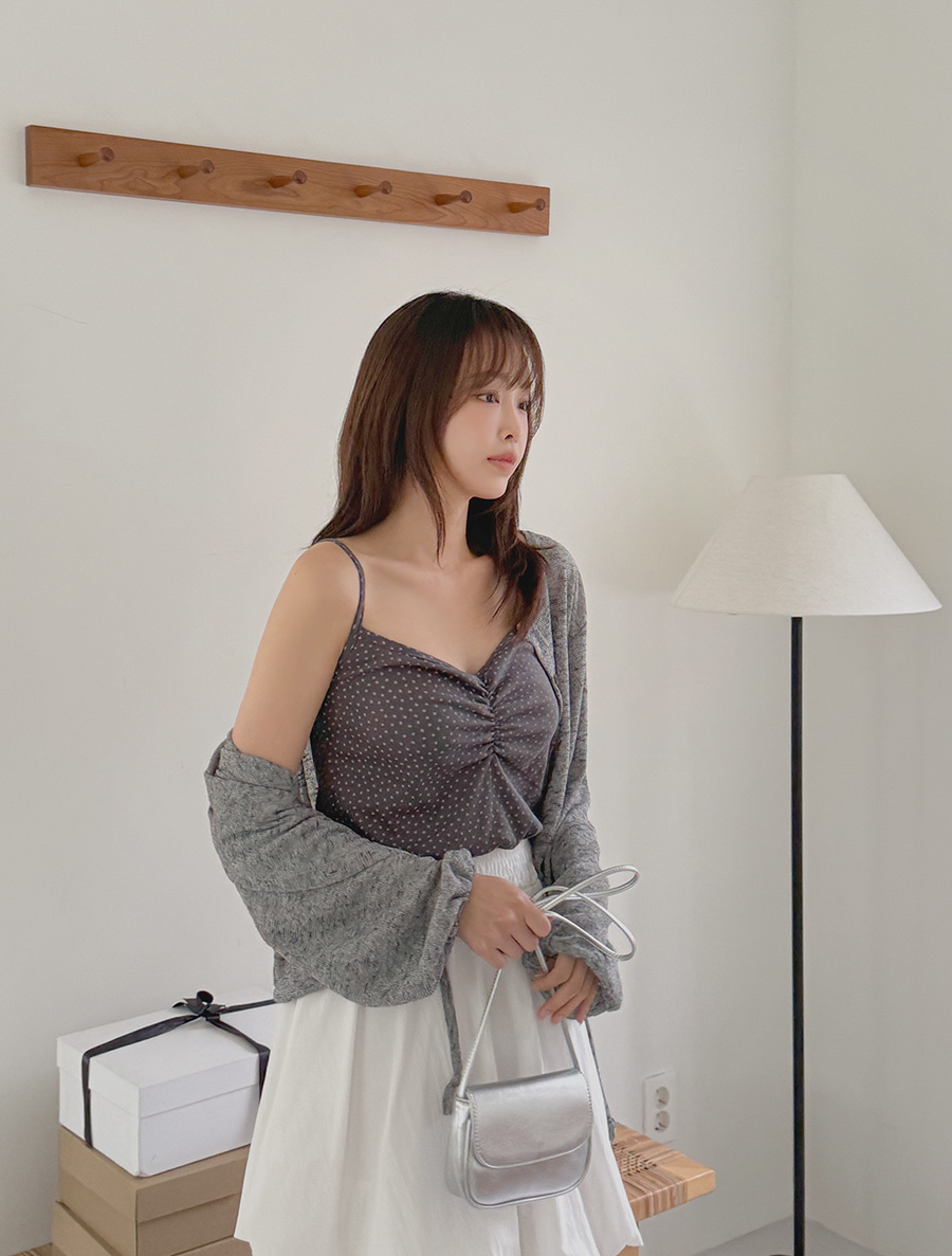 Perlia Shirring Graphic Print Sleeveless