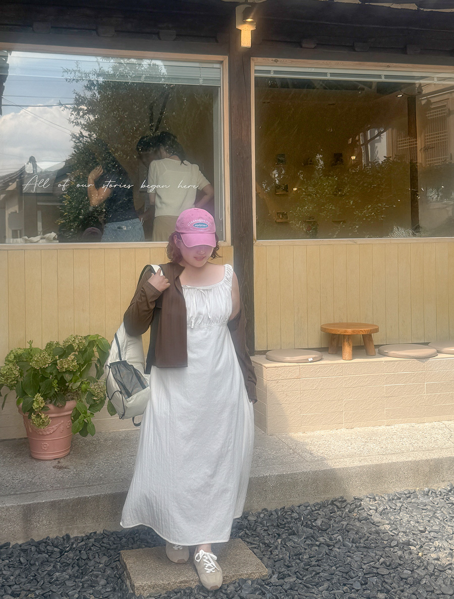 Picora Lace Shirring Sleeveless Long Dress