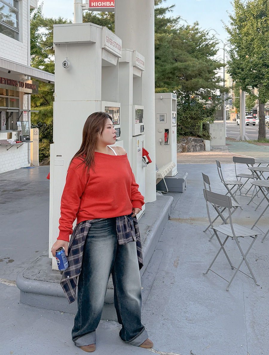 Neonview Washing Wide Long Denim Pants