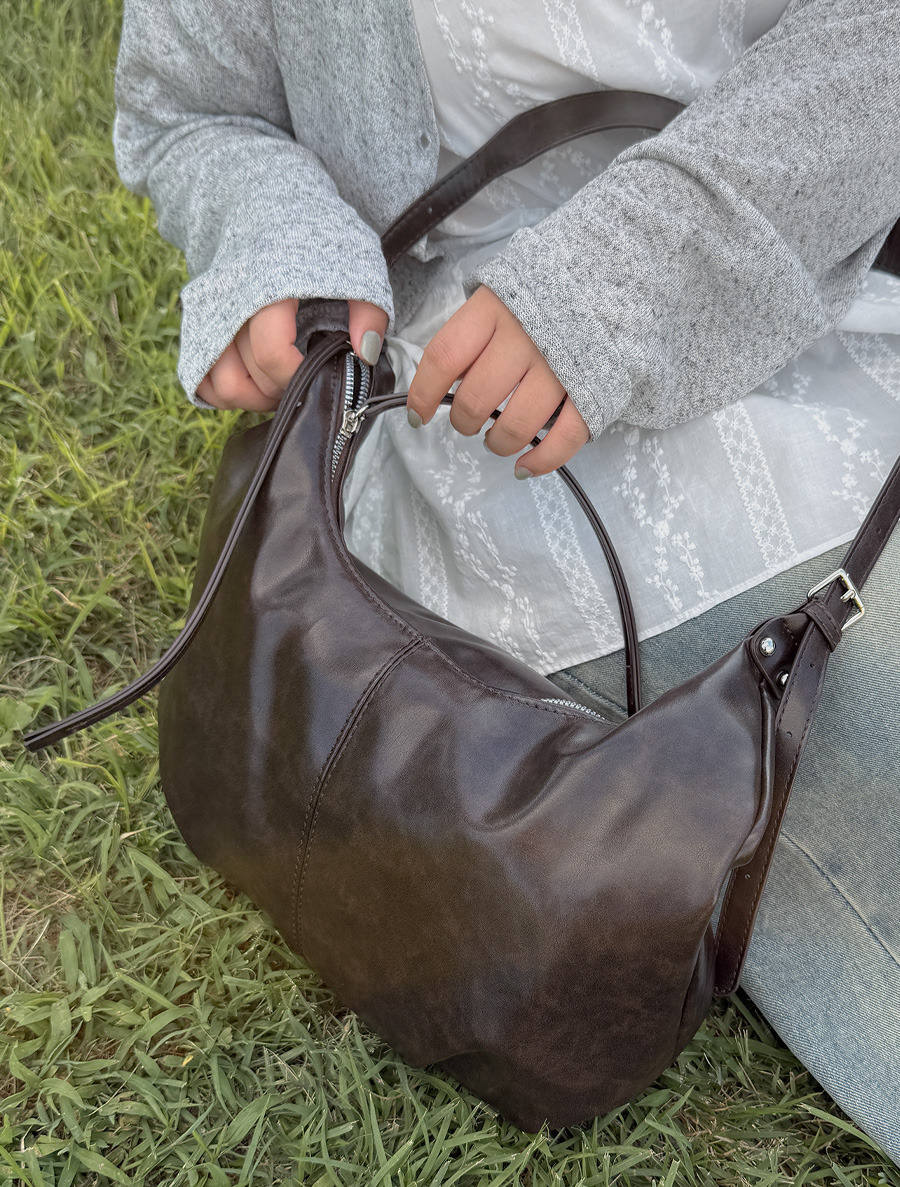 Enveche Leather Buckle Cross Bag