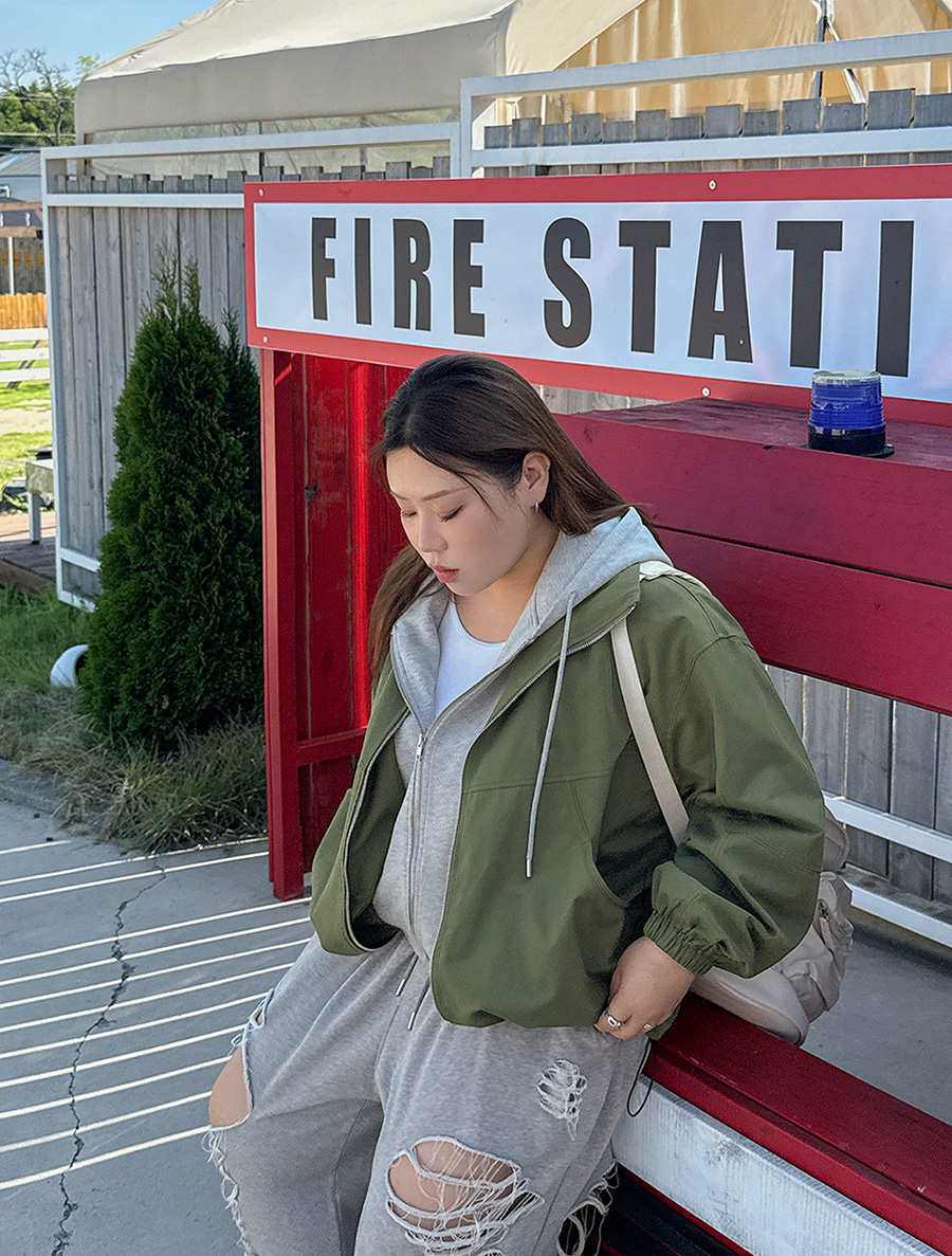 Lepua Contrast Cotton Hood Jacket