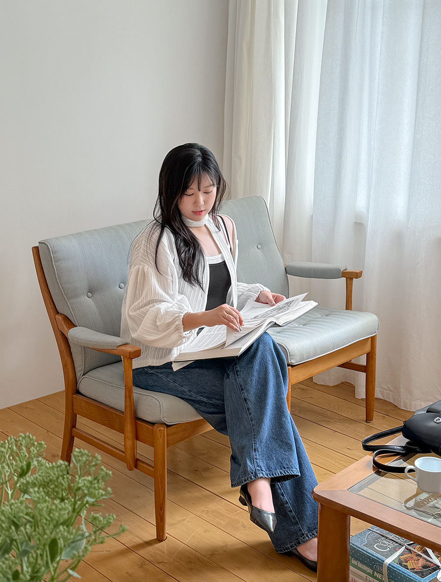 Renchard Tie SET Puff Cardigan