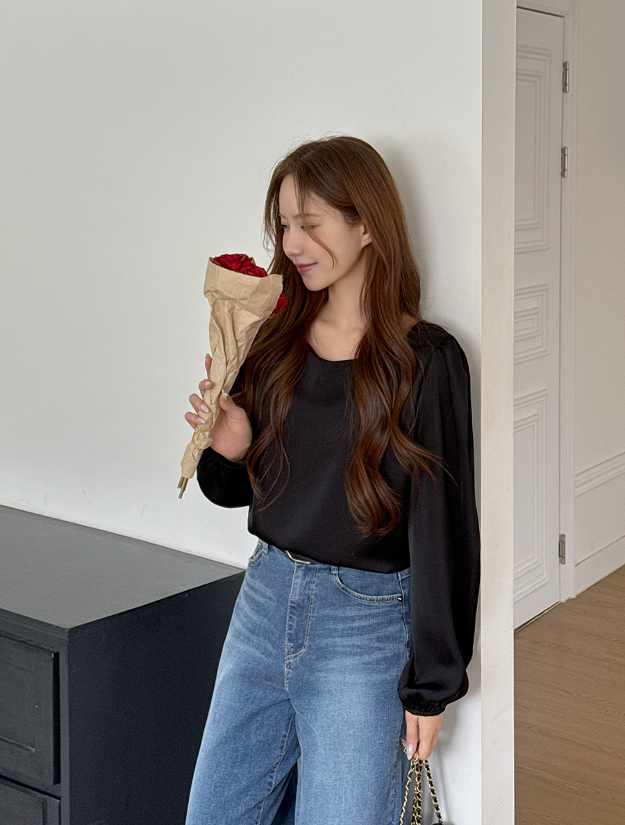 Cube A Bowknot Puff Blouse