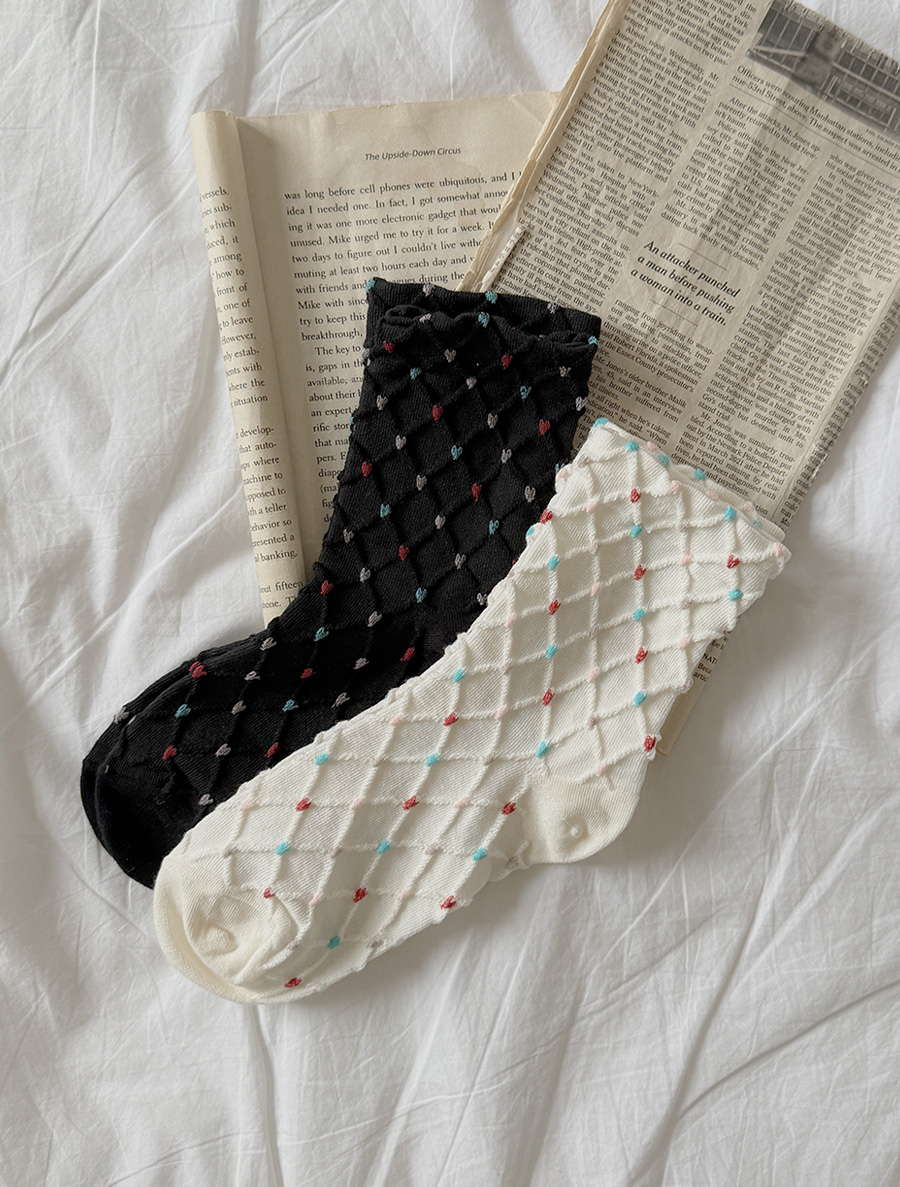 Tiemu Heart Diamond No-Compression Socks