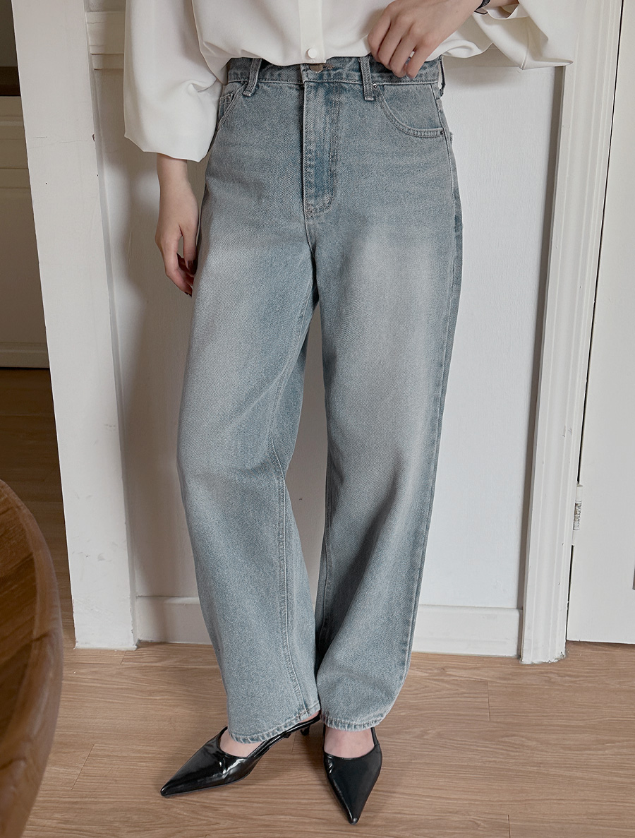 Tevren Washing Straight Denim Pants