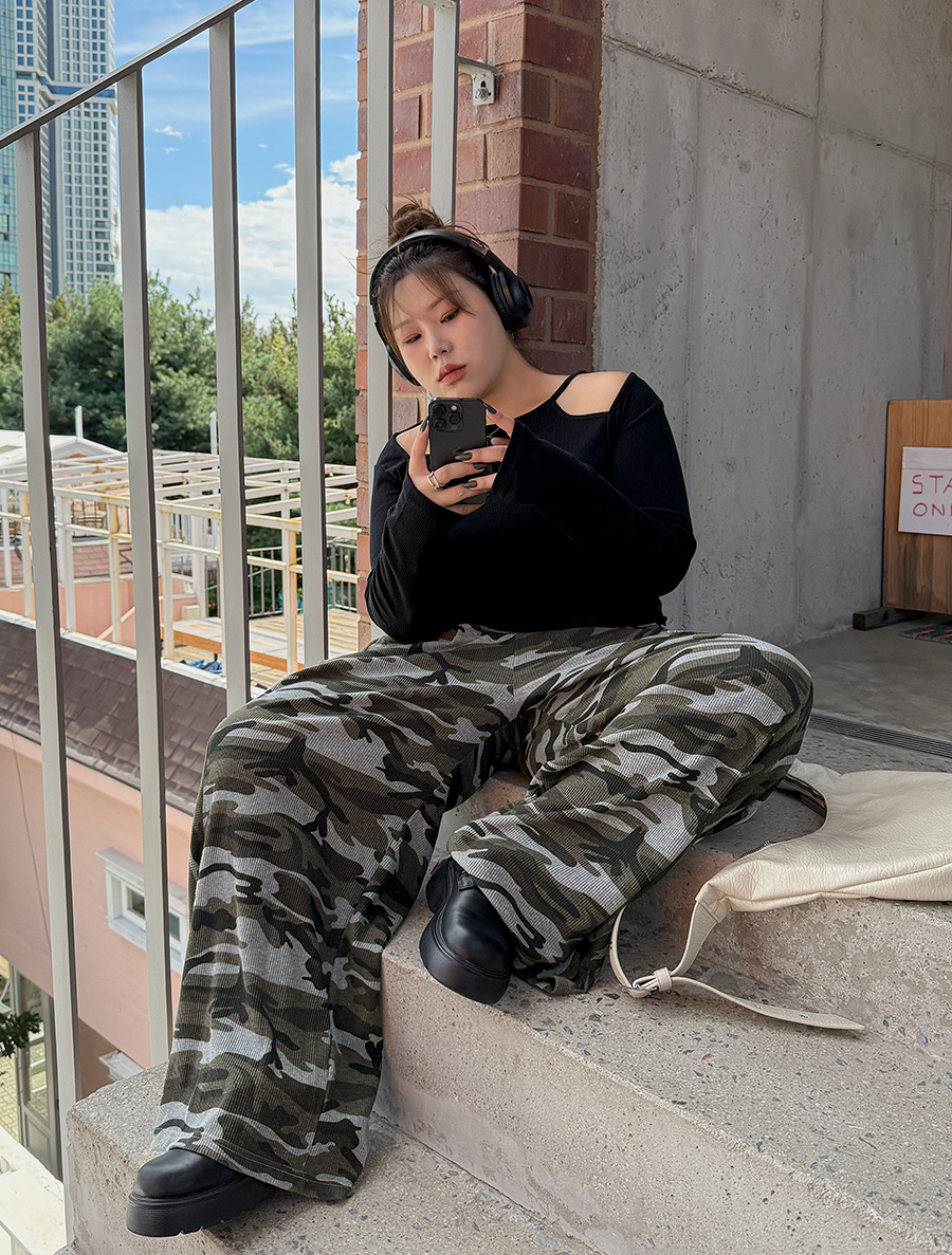 Toyf Waffle Camo Long Training Pants