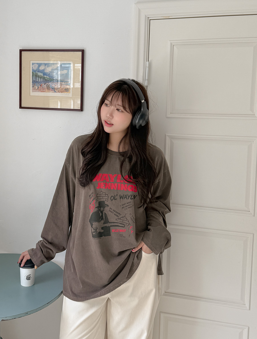 [EVELLET] Deneb Pigment Loose Fit Graphic Print T-shirt