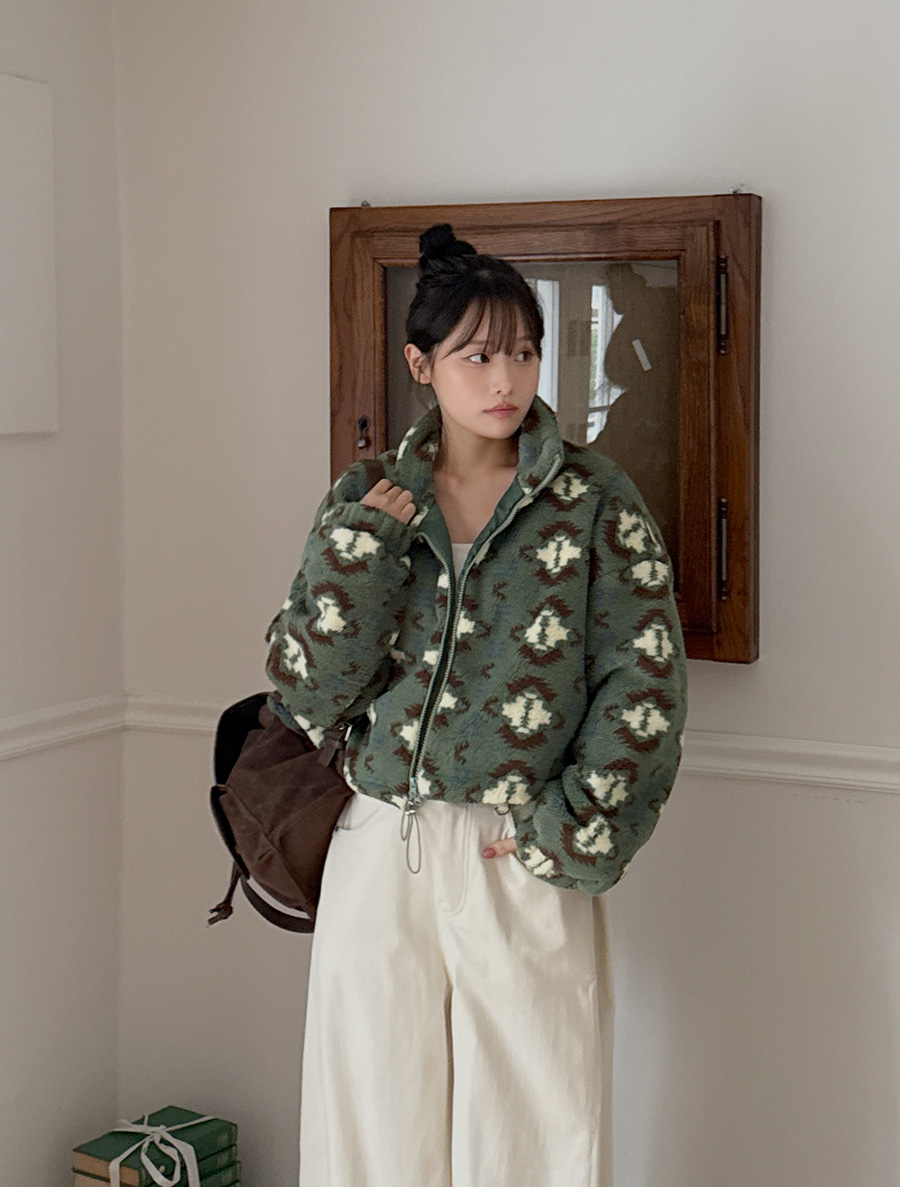 Noina Nordic Dumble Crop Zip up