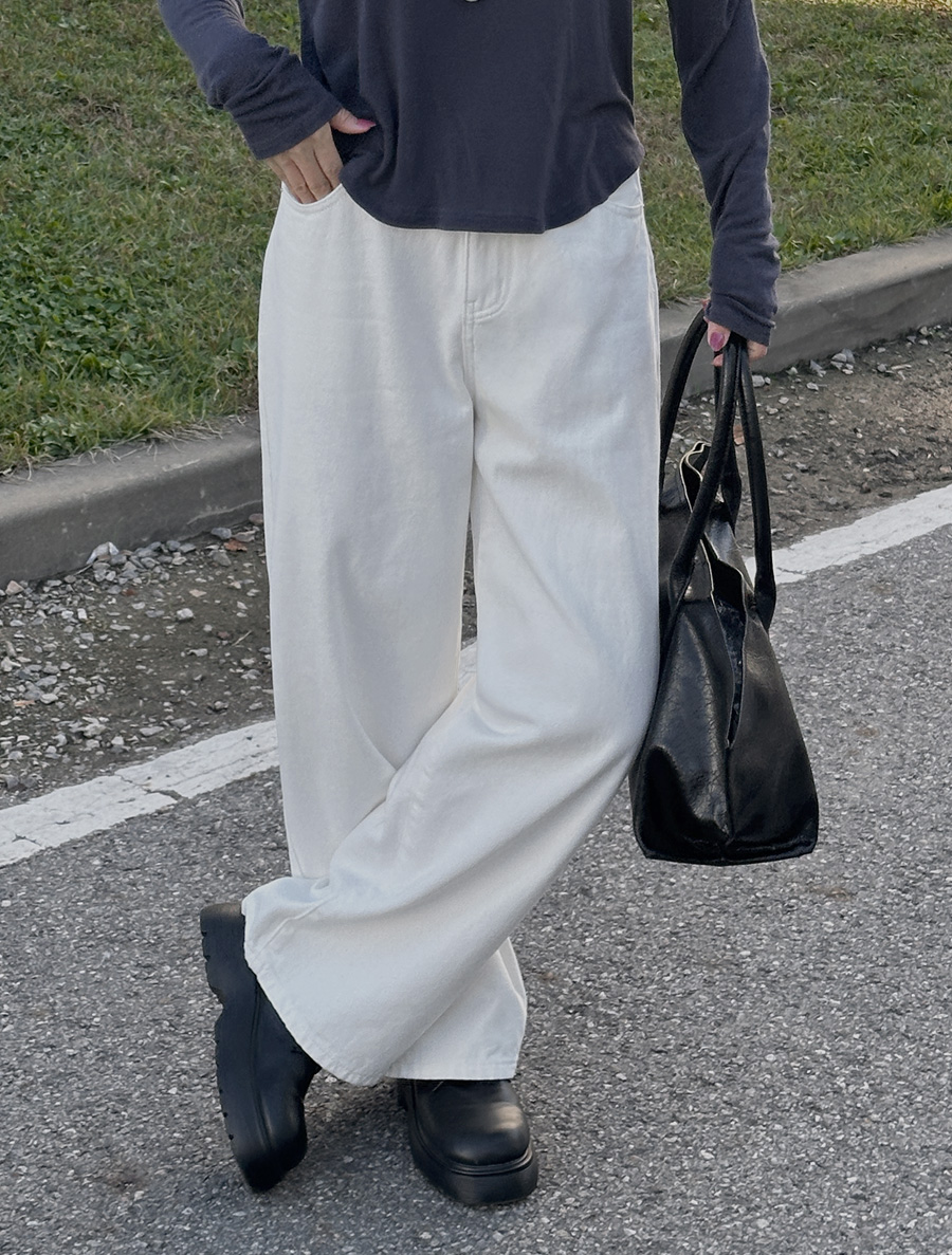 Deanven Peach Fleece Semi-Wide Cotton Pants by Length