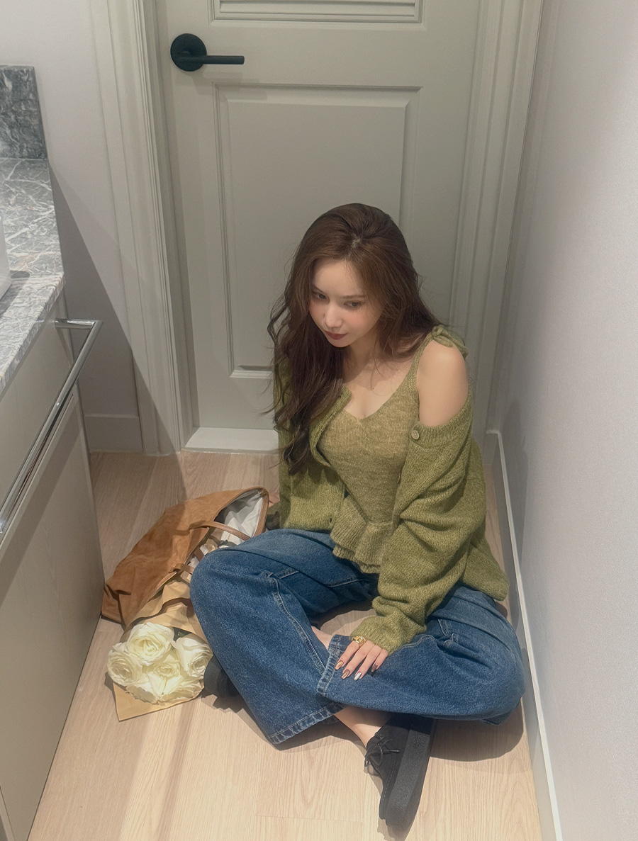 Mizenp Wool Frill Knit Bustier