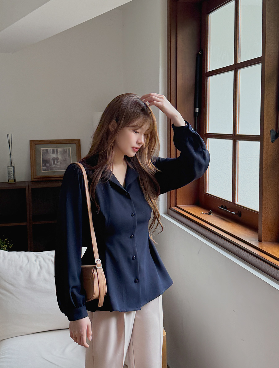 PubN Peplum Button Blouse