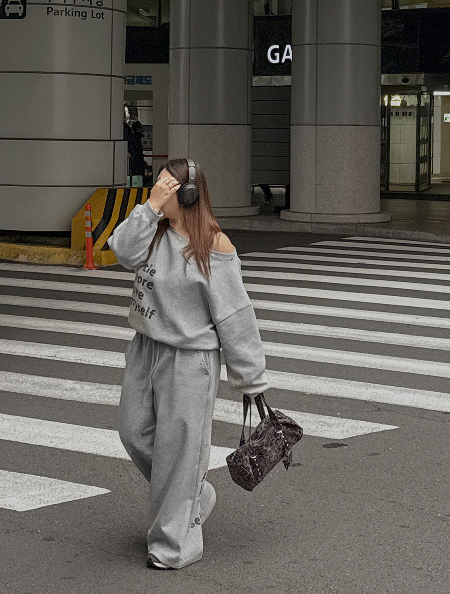 [Exclusive] Muadden fleece Graphic Print Long Waistband Pants