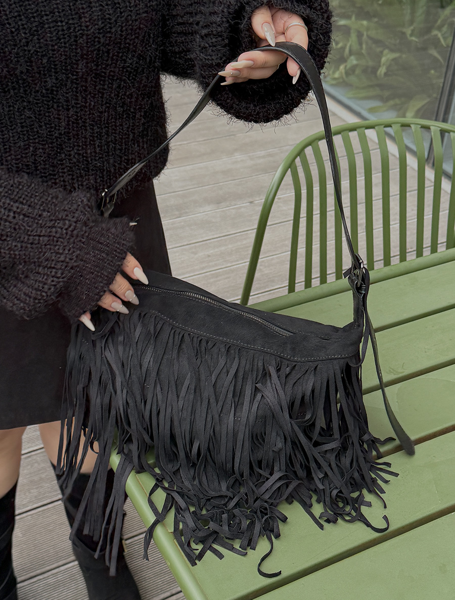 Atenu Suede Tassel Cross Bag