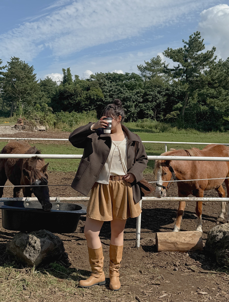 Madenf Suede Shirring Culottes