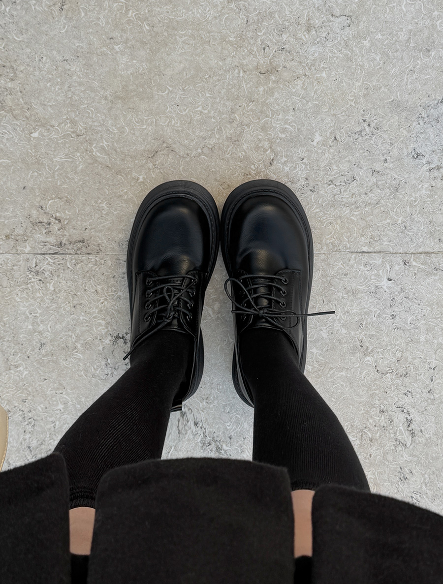 Freher Leather Platform Shoes Loafers (4cm)