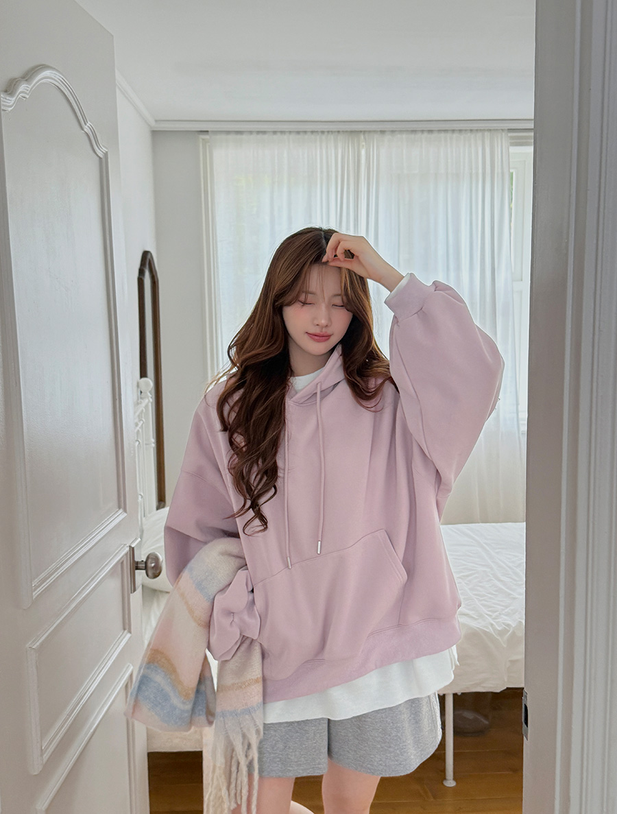 Uprene Mink fleece Basic Hood Sweatshirt